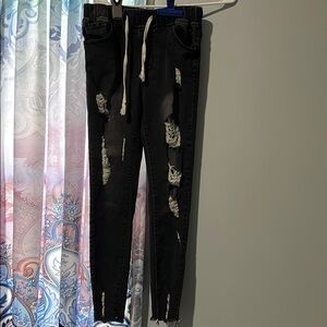 Distressed Black Jeans for women